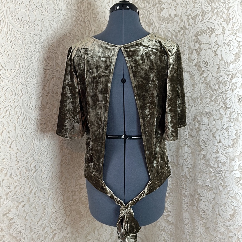 ❌SOLD❌Willow & Root Open Back Velvet Top - Picture 4 of 7